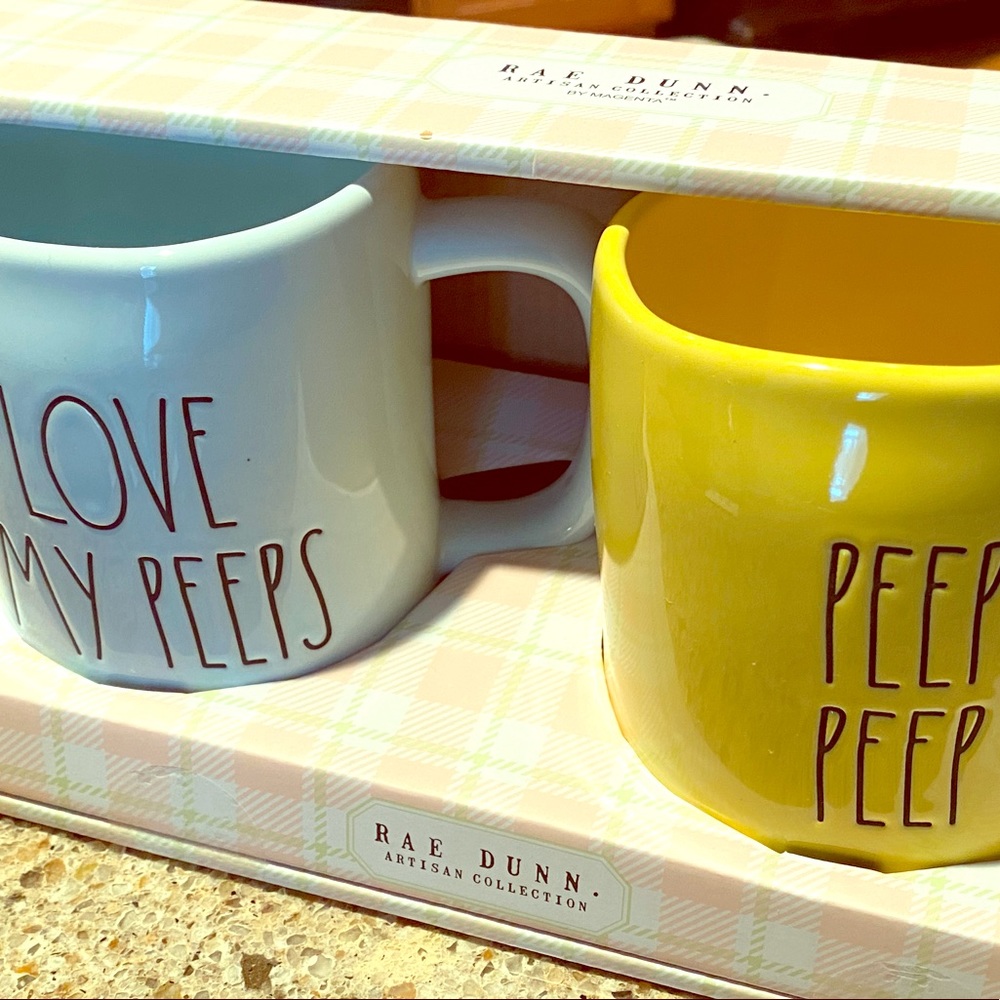 New Rae Dunn Love My Peeps Mug Set